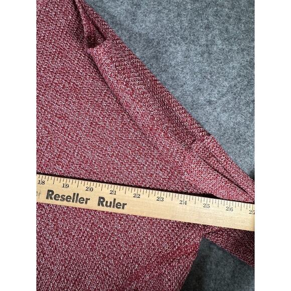 Deletta Sweater Women Medium Red Knit Cold Shoulder Pull Over Stretch Oversized - Picture 4 of 9